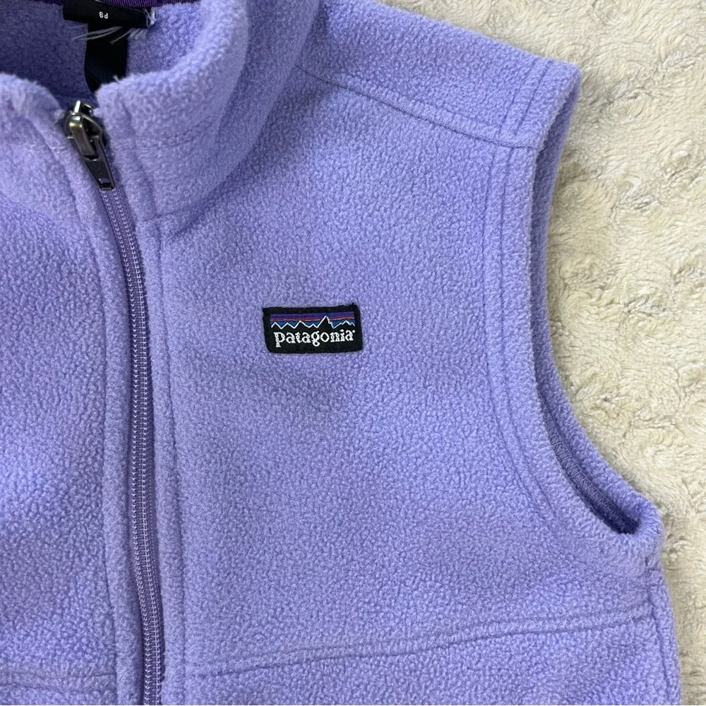 Patagonia Full Zip Fleece Vest Girl’s Light Purple - Picture 2 of 6